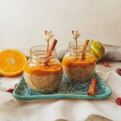 Jesienny pudding z dyniowo-pomarańczowym musem